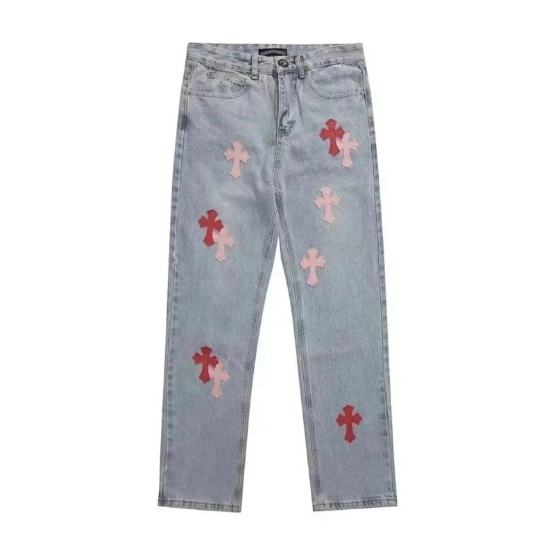 Chrome Hearts Cross Patch Light Wash Jeans