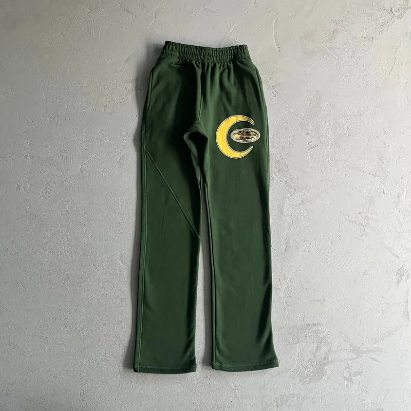 Corteiz Big C Alcatraz Logo Green Sweatpants