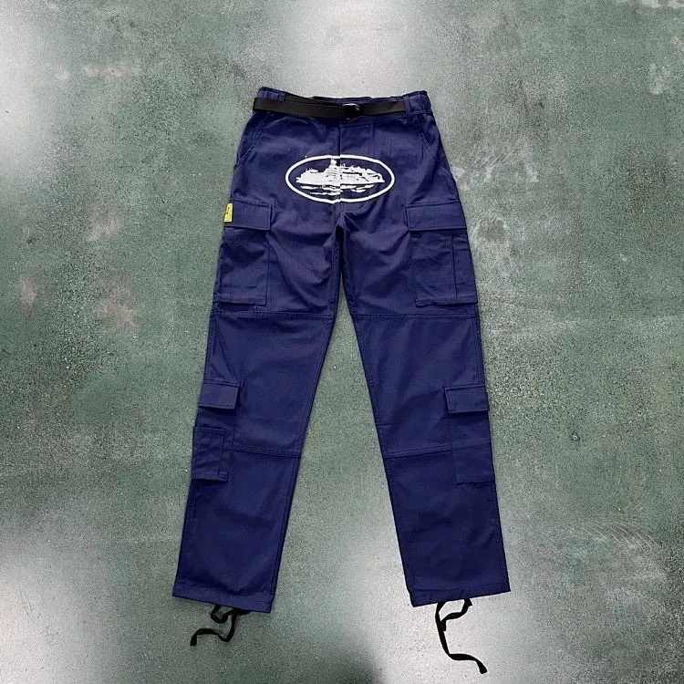 Corteiz Alcatraz Logo Purple Cargo Pants