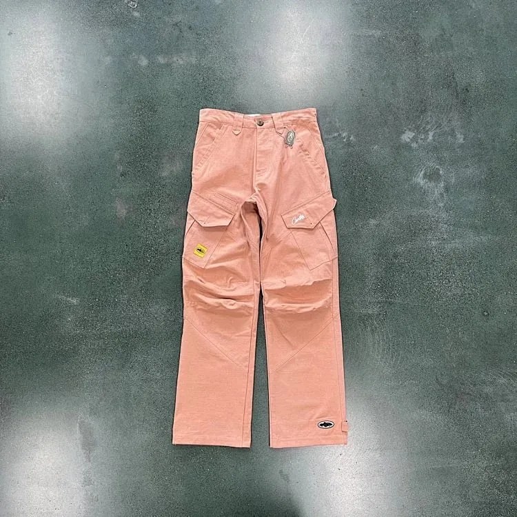 Corteiz Alcatraz Logo Pink Cargo Pants