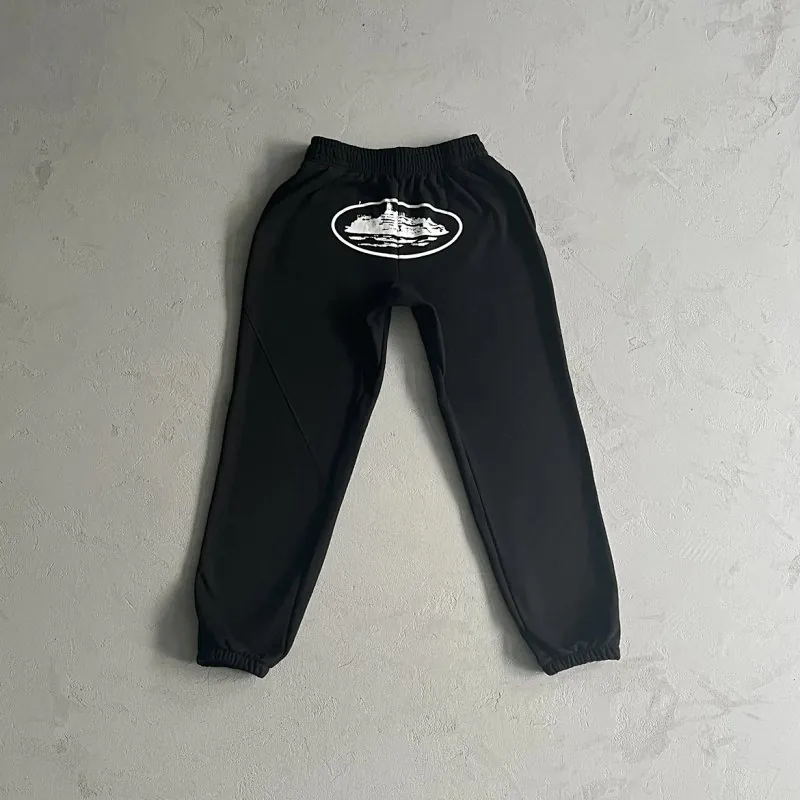 Corteiz Alcatraz Logo Black Sweatpants