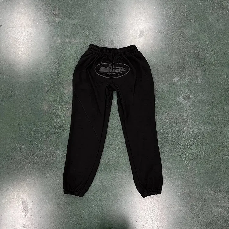 Corteiz Alcatraz Logo Black Sweatpants