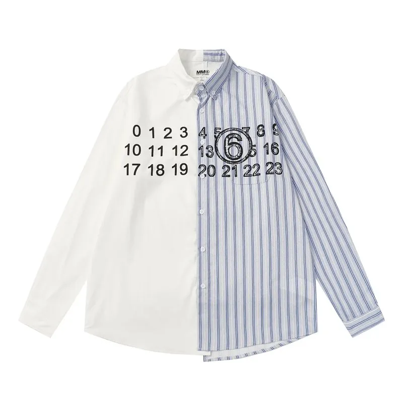 MM6 Maison Margiela Numeric Logo Striped Shirt
