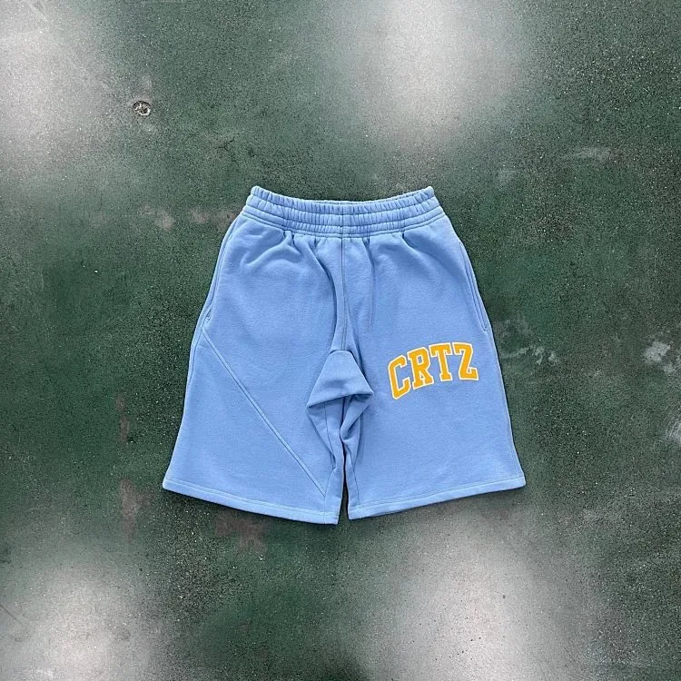 Corteiz CRTZ Logo Blue Sweat Shorts