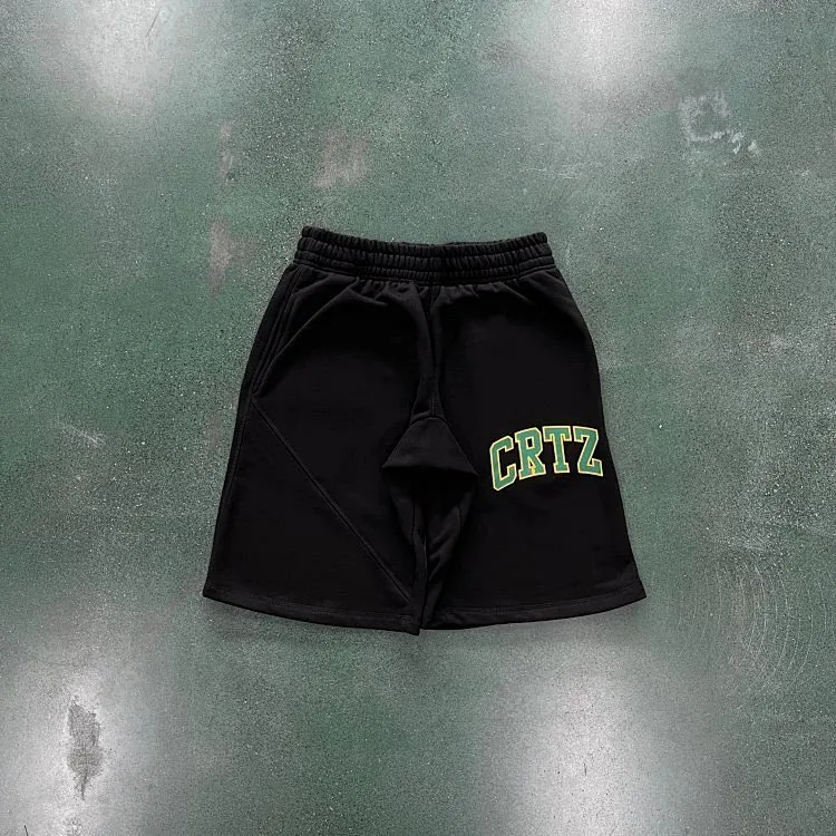 Corteiz CRTZ Logo Black Sweat Shorts