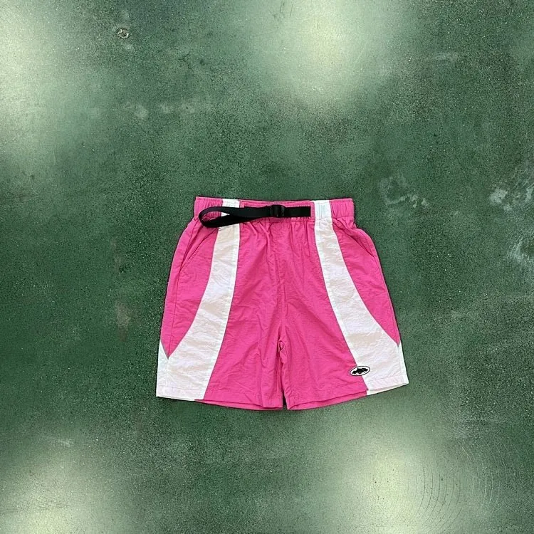 Corteiz Alcatraz Logo Pink Panel Shorts
