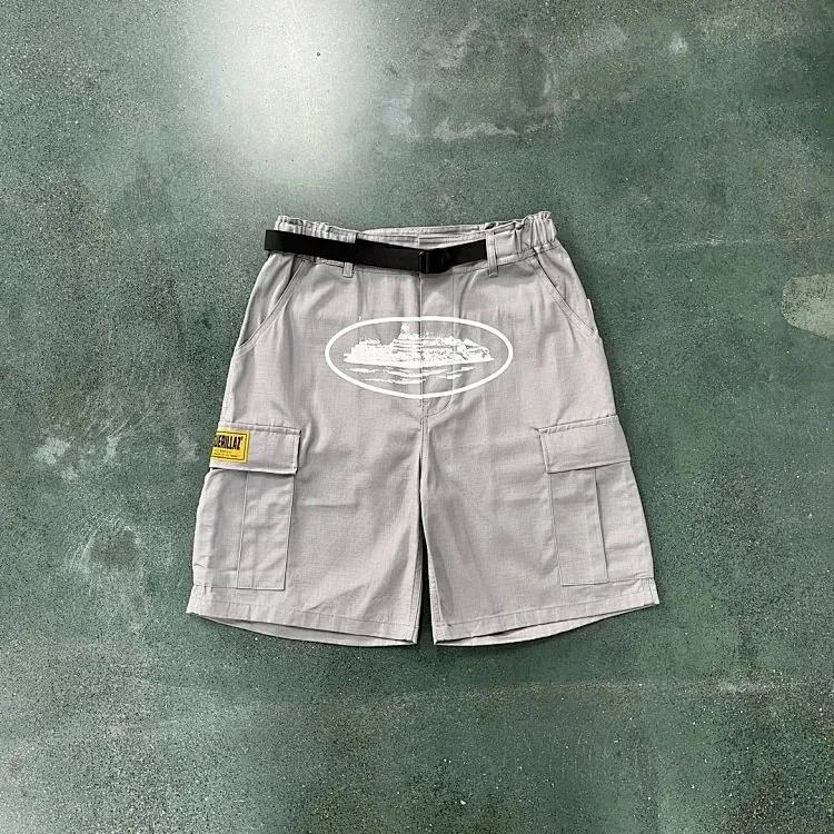 Corteiz Grey Cargo Shorts