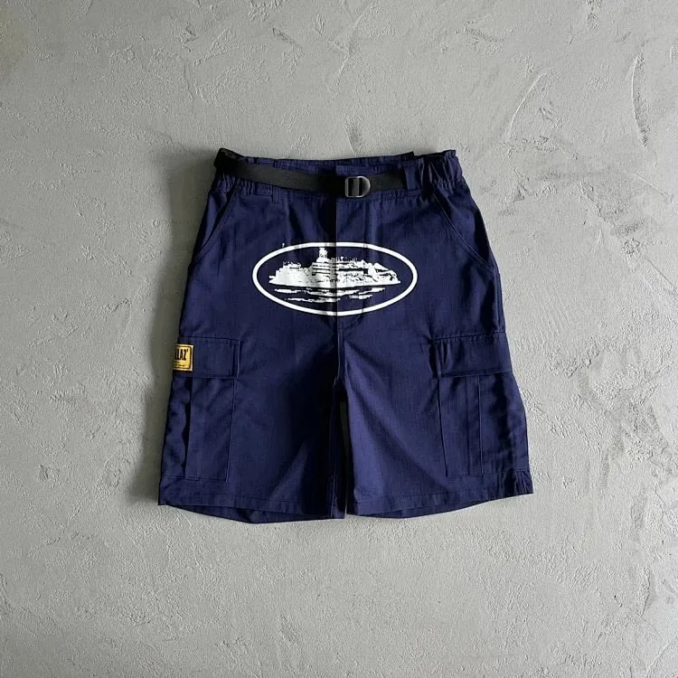 Corteiz Navy Cargo Shorts