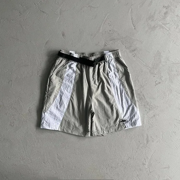 Corteiz Grey Panelled Nylon Shorts