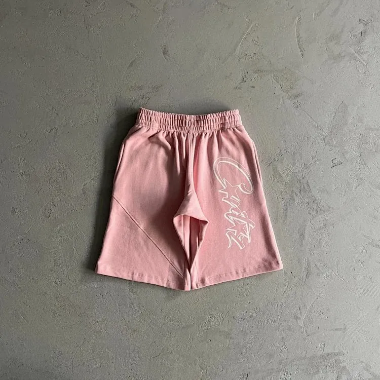Corteiz Pink Script Logo Sweat Shorts