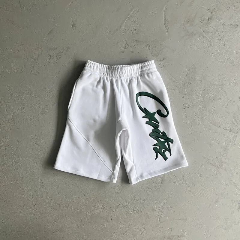 Corteiz White Script Logo Sweat Shorts
