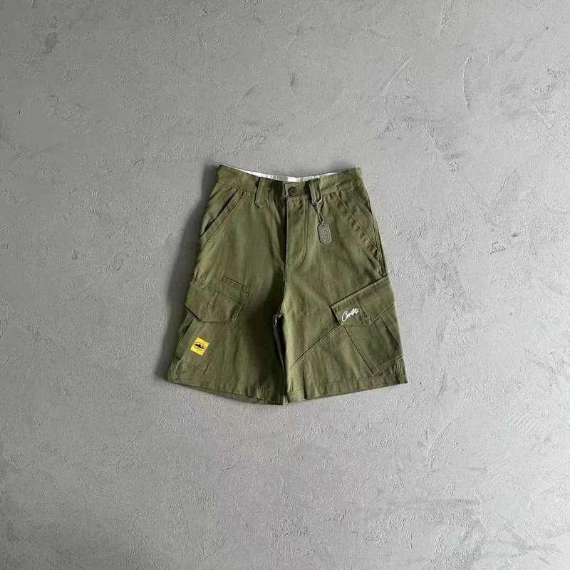 Corteiz Olive Cargo Shorts