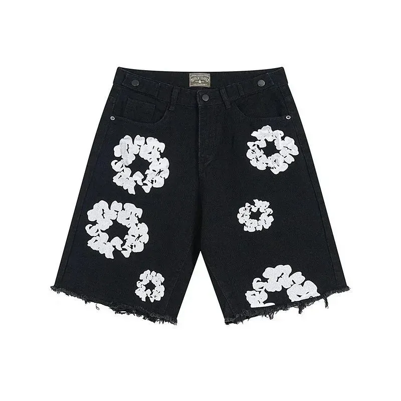 Denim Tears Cotton Wreath Black Denim Shorts