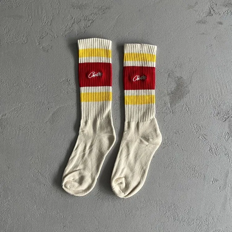 Corteiz Script Logo Ribbed Crew Socks