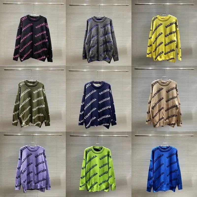 Balenciaga Allover Logo Knit Sweater Collection