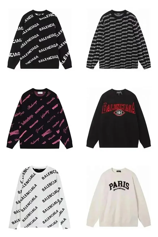 Balenciaga Allover Logo Sweatshirt Collection