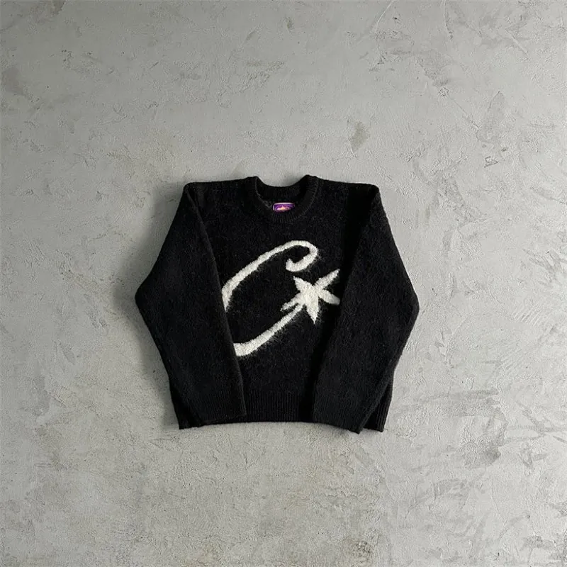Corteiz Star Logo Mohair Knit Sweater