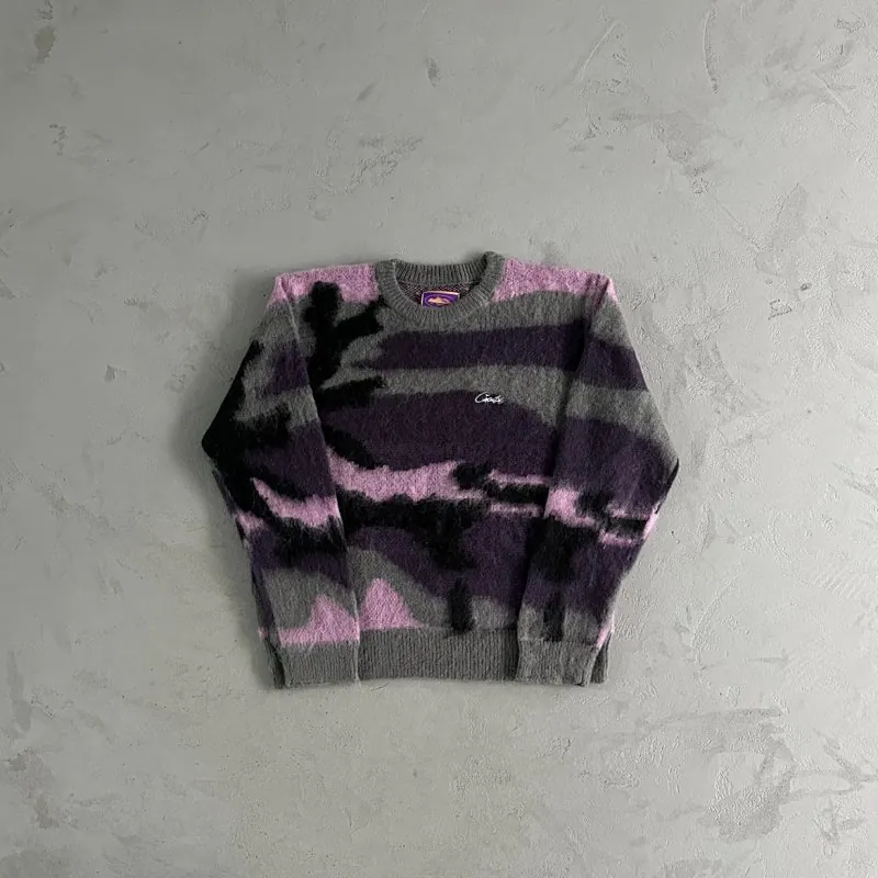 Corteiz Camo Mohair Knit Sweater