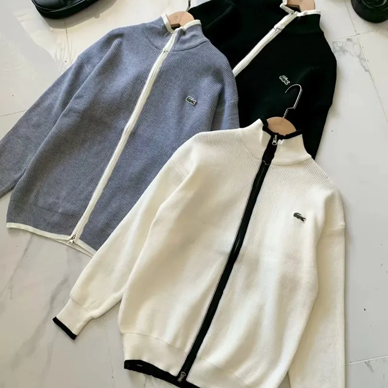 Lacoste Croc Logo Zip Knit Cardigan