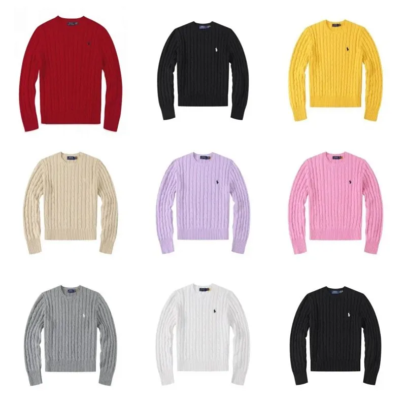 Ralph Lauren Pony Cable Knit Crewneck Sweater