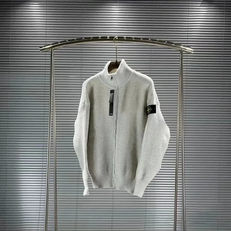 Stone Island Compass Badge Zip Knit Cardigan