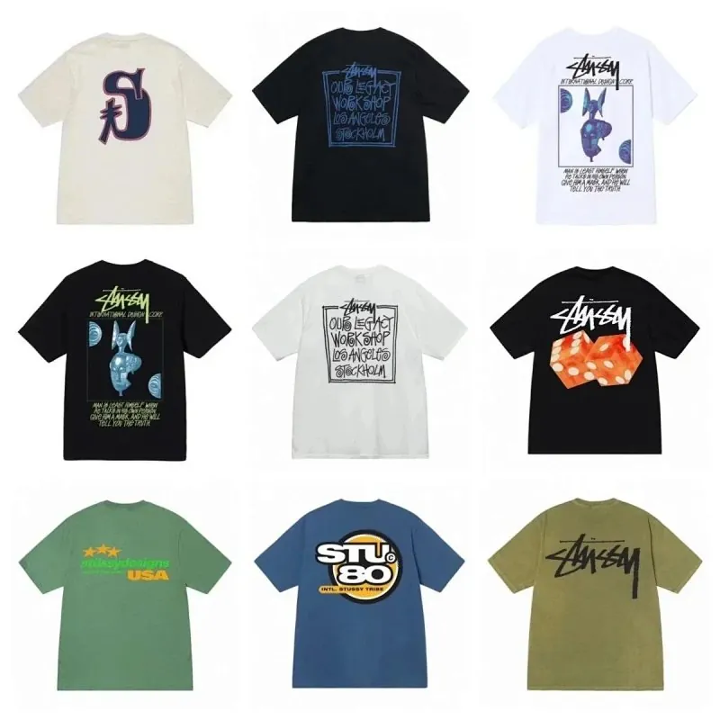 Stussy Logo Print T-Shirt Collection