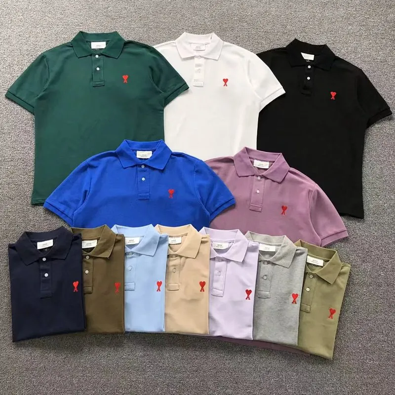 Ami Paris Heart Logo Polo Shirt Collection