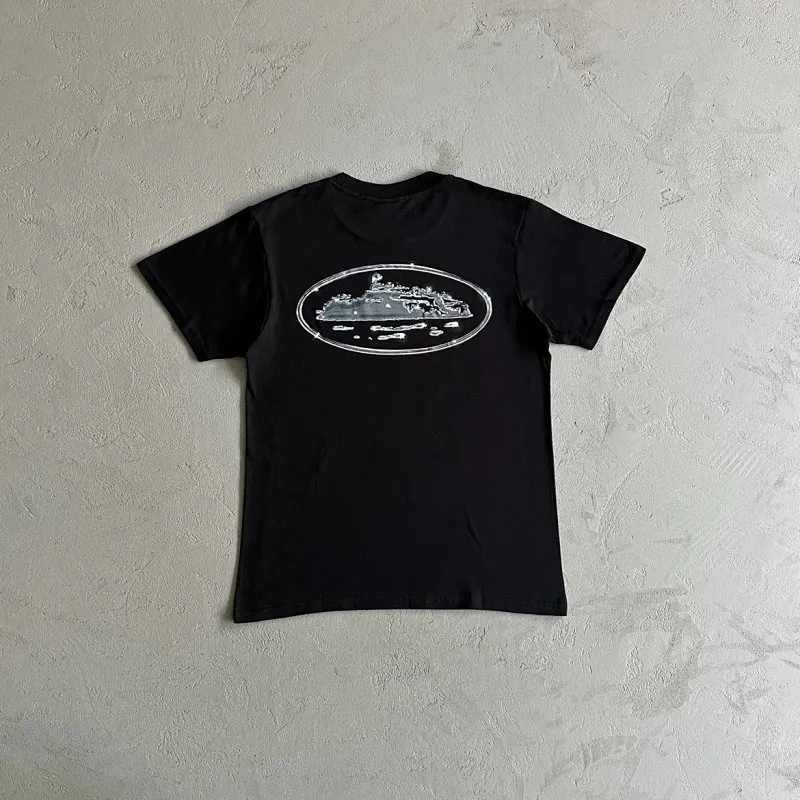 Corteiz Alcatraz Oval Logo Black T-Shirt
