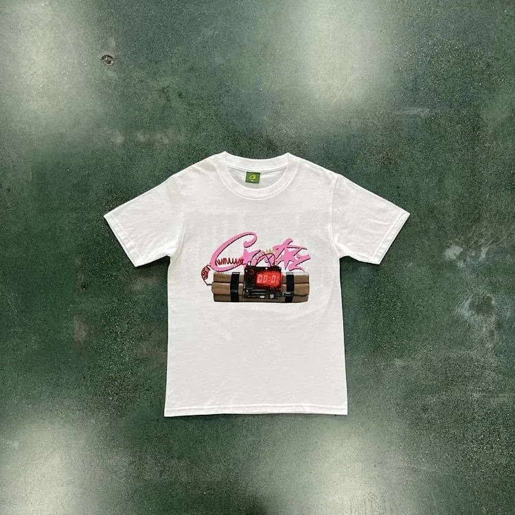 Corteiz Dynamite Script Logo White T-Shirt