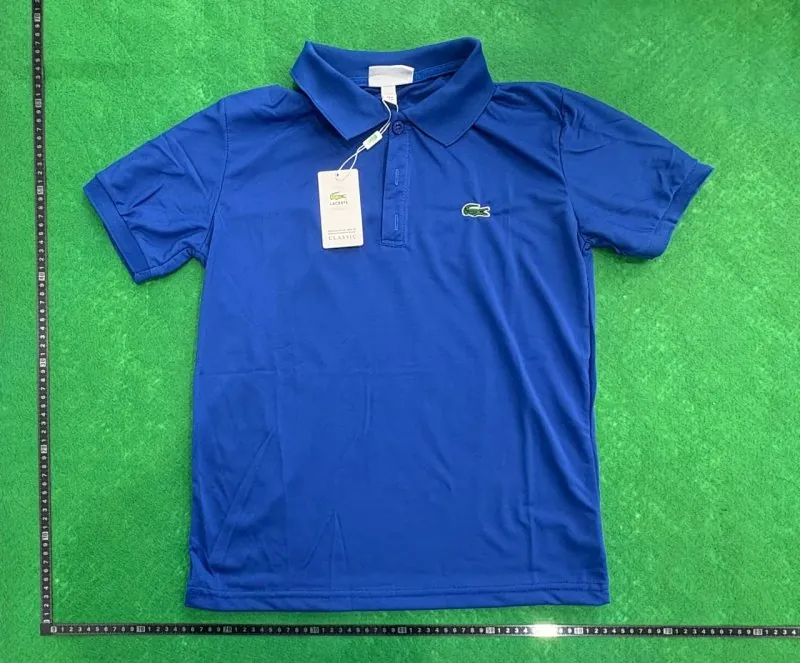 Lacoste Croc Logo Blue Pique Polo Shirt