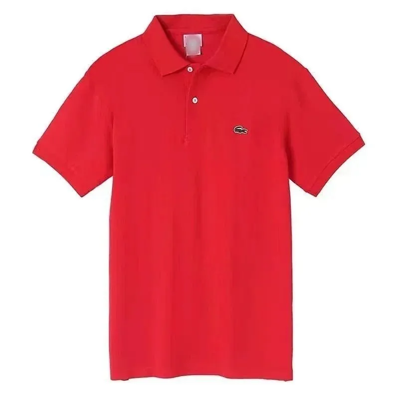 Lacoste Croc Logo Red Pique Polo Shirt