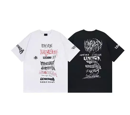 Balenciaga Metal Gothic Logo T-Shirt Collection