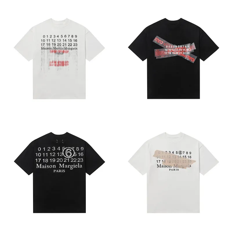 Maison Margiela Red Tape Number Print T-Shirt Collection