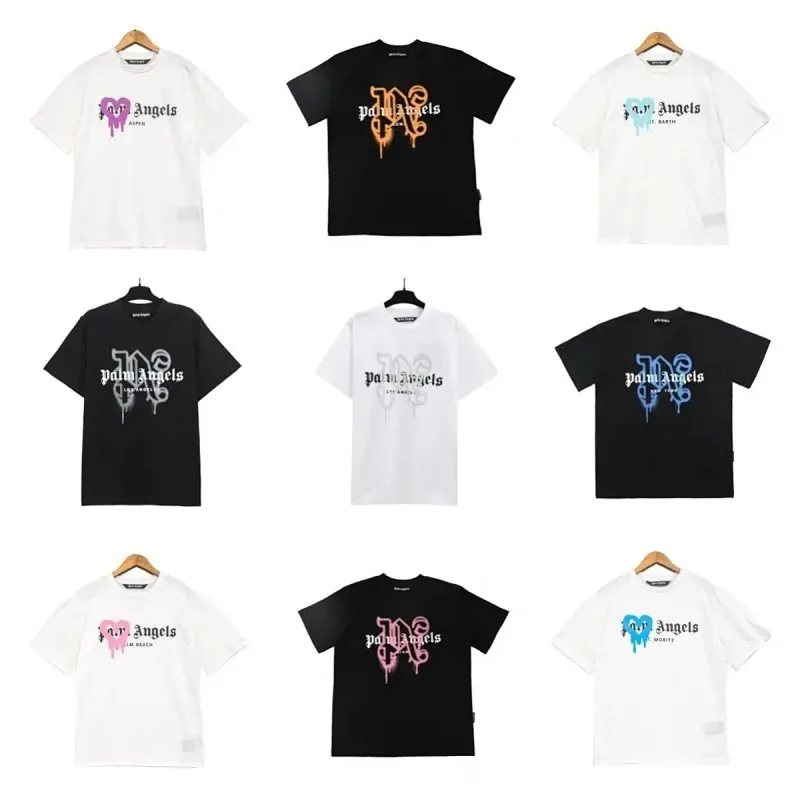 Palm Angels Dripping Logo Cotton T-Shirt Collection