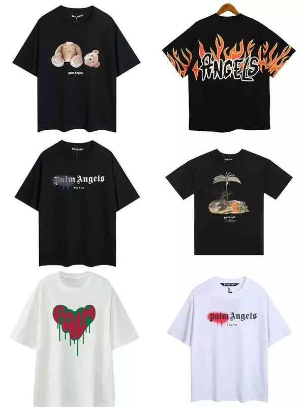 Palm Angels Flame and Heart Print T-Shirt Collection