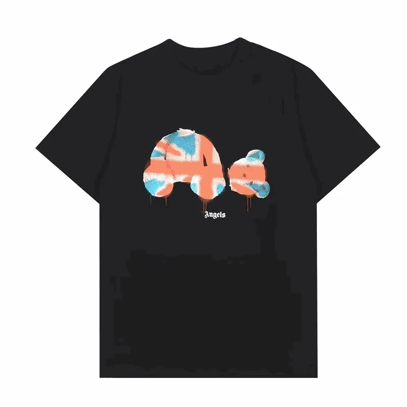 Palm Angels Graffiti Bear Print Black T-Shirt