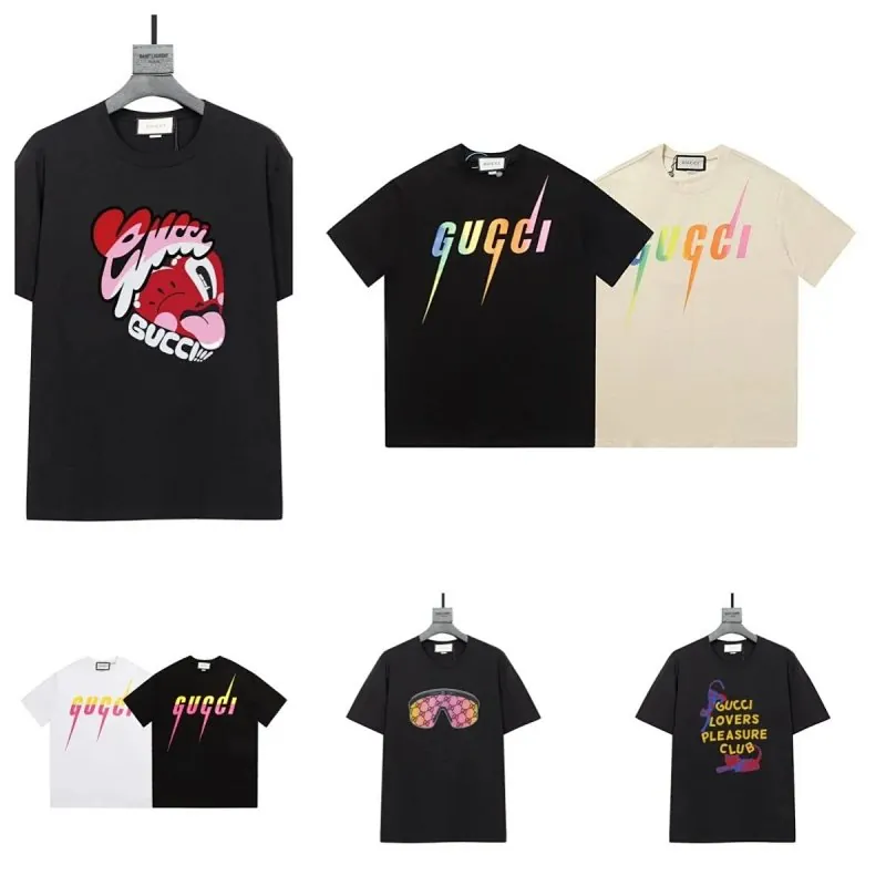 Gucci Rainbow Logo Print T-Shirt Collection