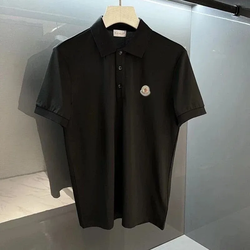 Moncler Logo Patch Black Polo Shirt