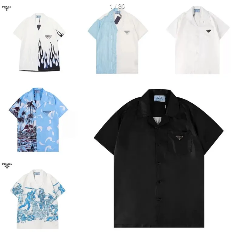 Prada Print Camp Collar Shirt Collection