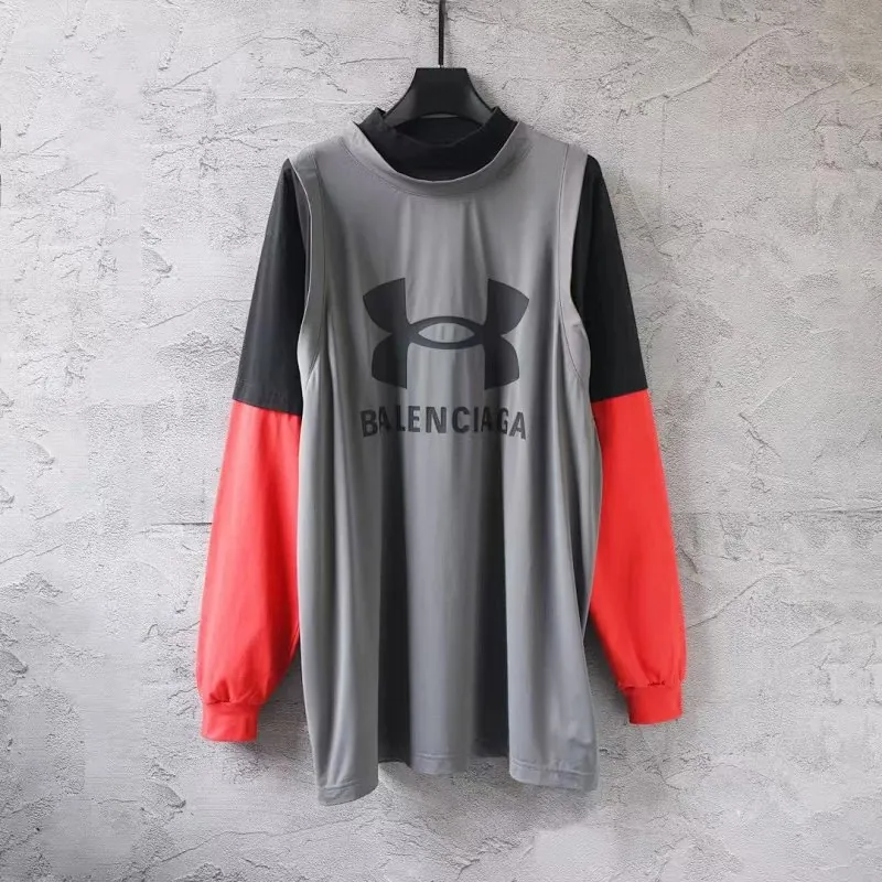 Balenciaga Sports Logo Colourblock Long Sleeve Tee