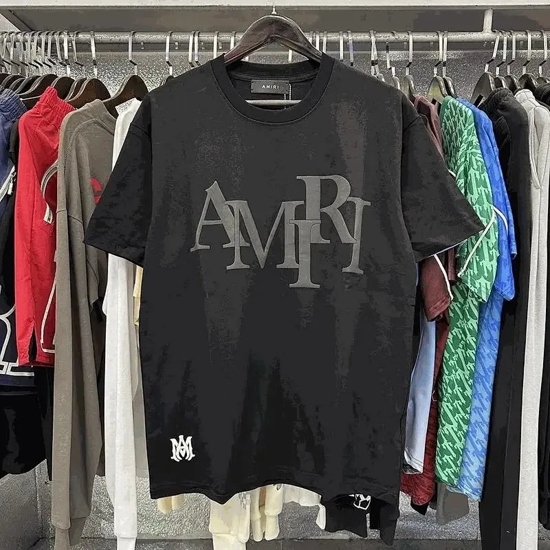 Amiri Bar Logo Washed Black T-Shirt