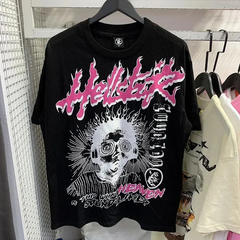 Hellstar Pink Flame Skull T-Shirt