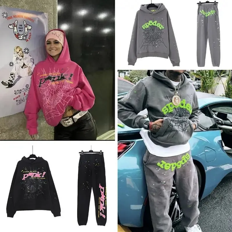 Sp5der Web Print Hoodie Sweatpants Collection