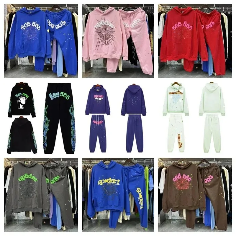 Sp5der Web Print Hoodie Track Suit Collection