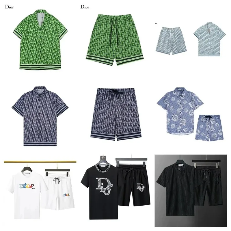 Dior Print Shirt Shorts Set Collection
