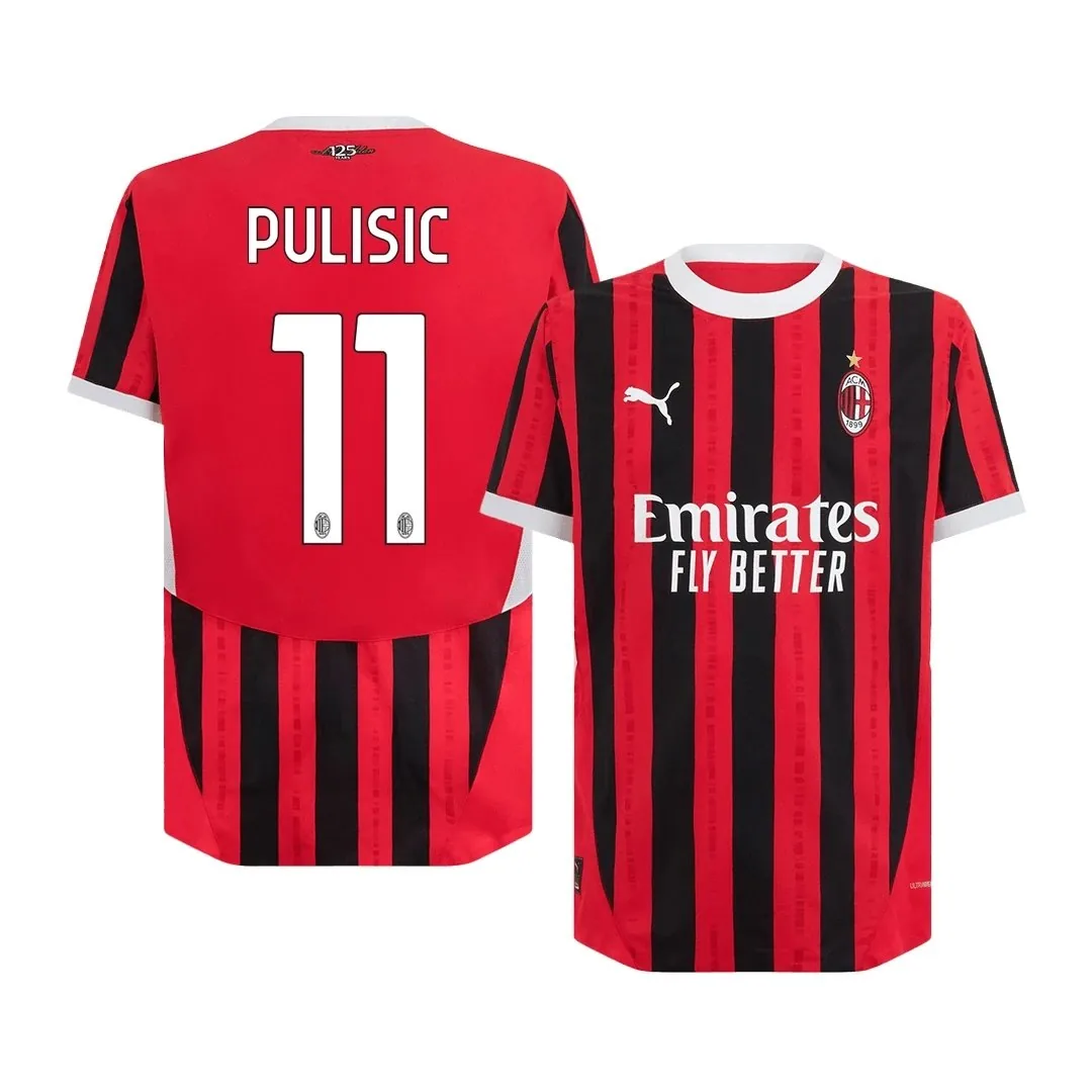 AC Milan 2024/25 Home Jersey – Pulisic #11 (Player Version, Authentic)