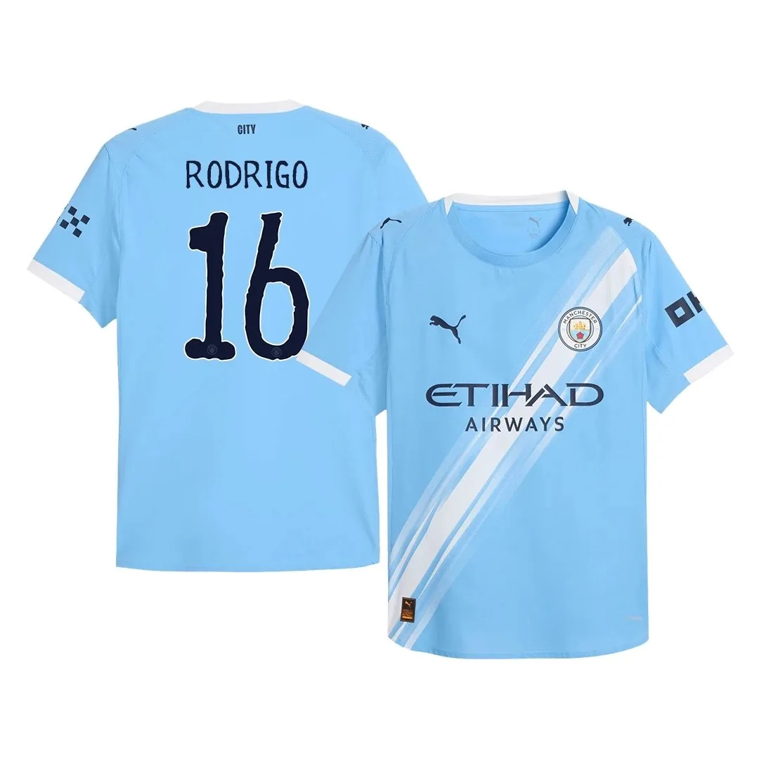 Manchester City 2025/26 Home Jersey – Rodrigo #16 (Player Version)