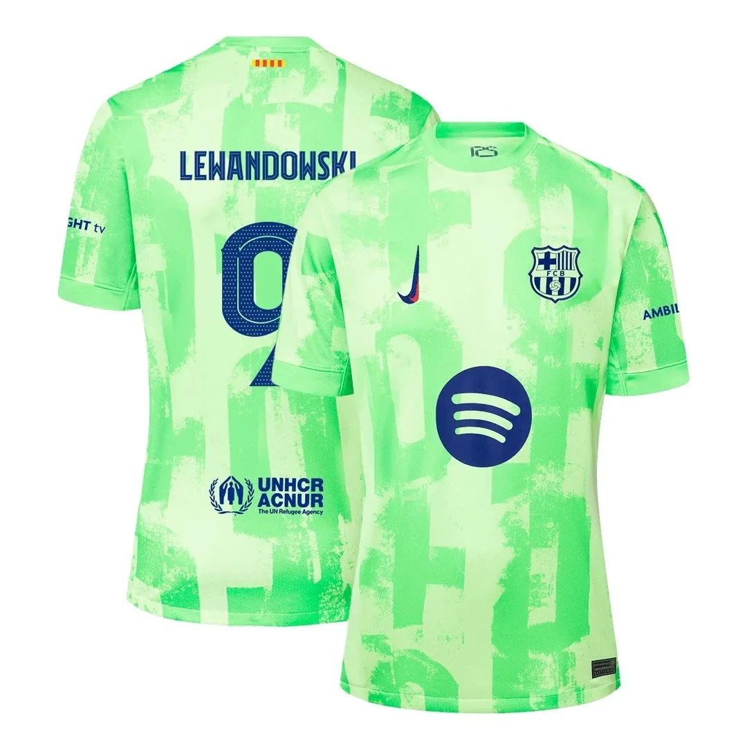 Barcelona 2024/25 Third Away Jersey – Lewandowski #9 (UCL, No Sponsor)