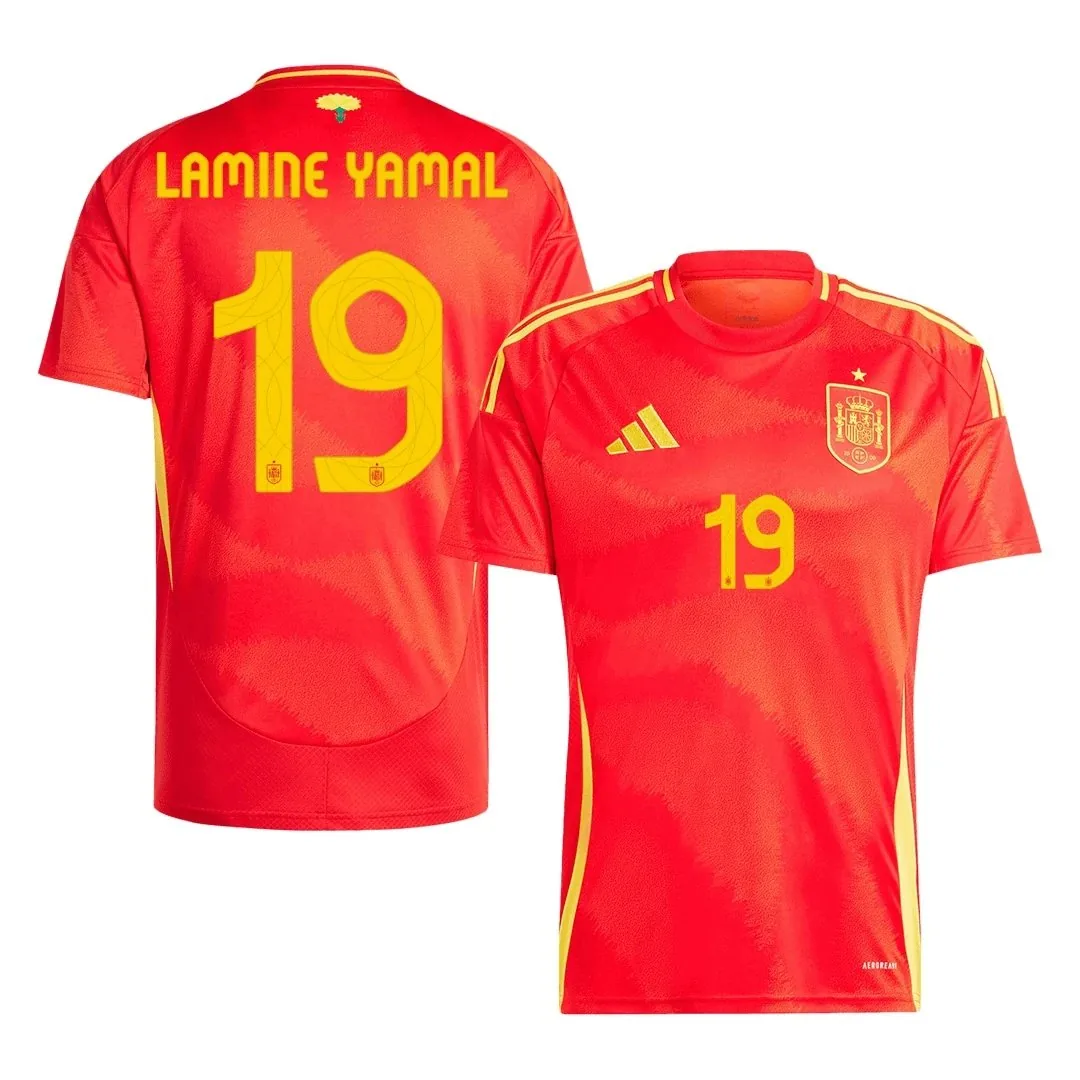 Spain 2024 Home Jersey – Lamine Yamal #19