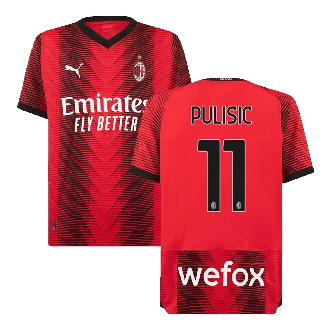 AC Milan 2023/24 Home Jersey – Pulisic #11 (Player Version, Authentic)